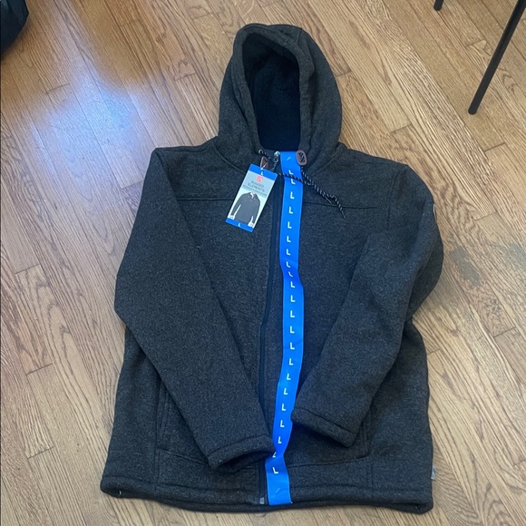 Men's Charcoal Brown fleece Hoodie - Picture 1 of 3